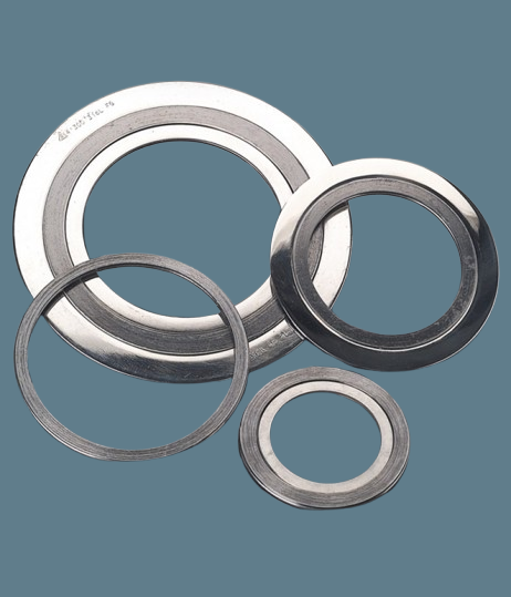Spiral wound gasket with outer and inner rings
