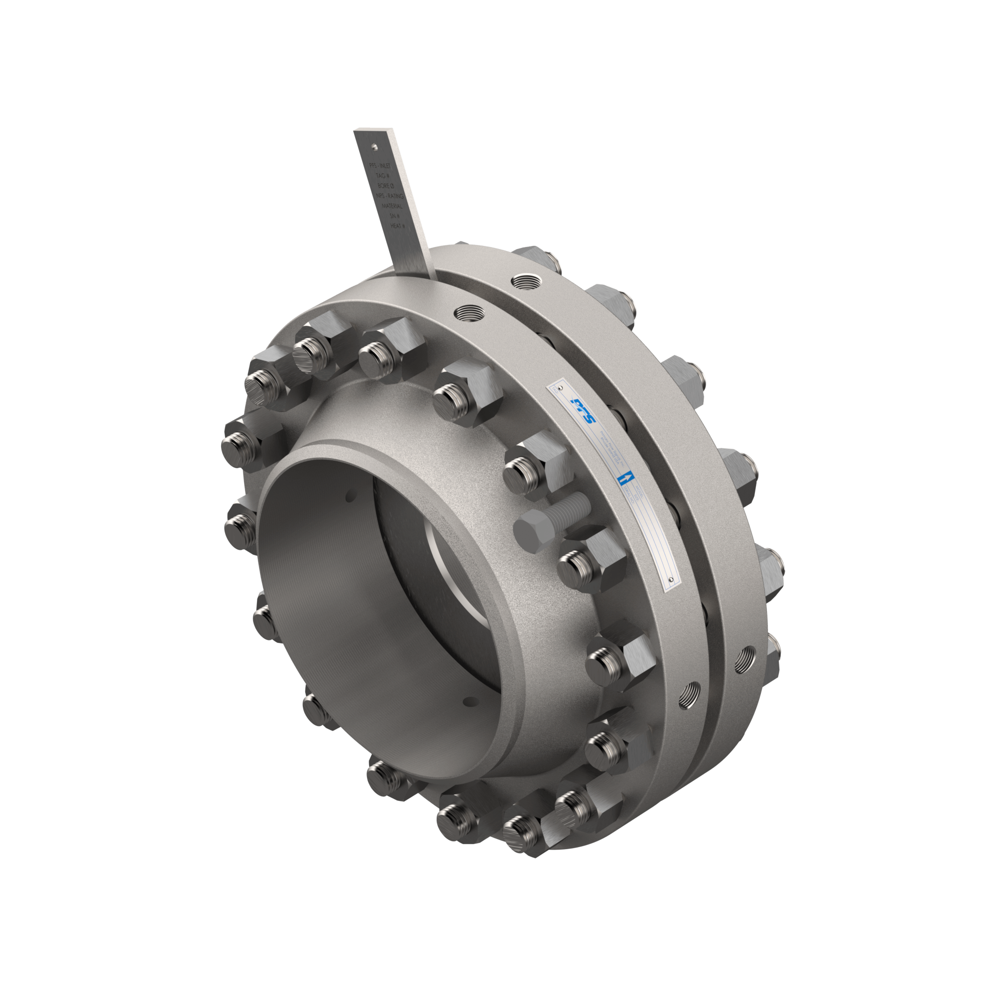 Weld neck orifice flange for high-pressure systems